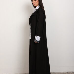 Alternative view of Linen abaya with shirt ( Black)