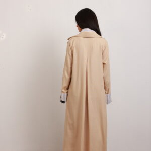 Alternative view of Linen abaya with shirt ( Beige)