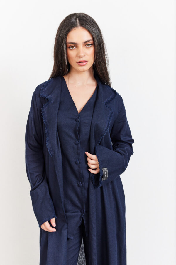 ⁦Lenin three-piece abaya (grey)⁩ - الصورة ⁦4⁩