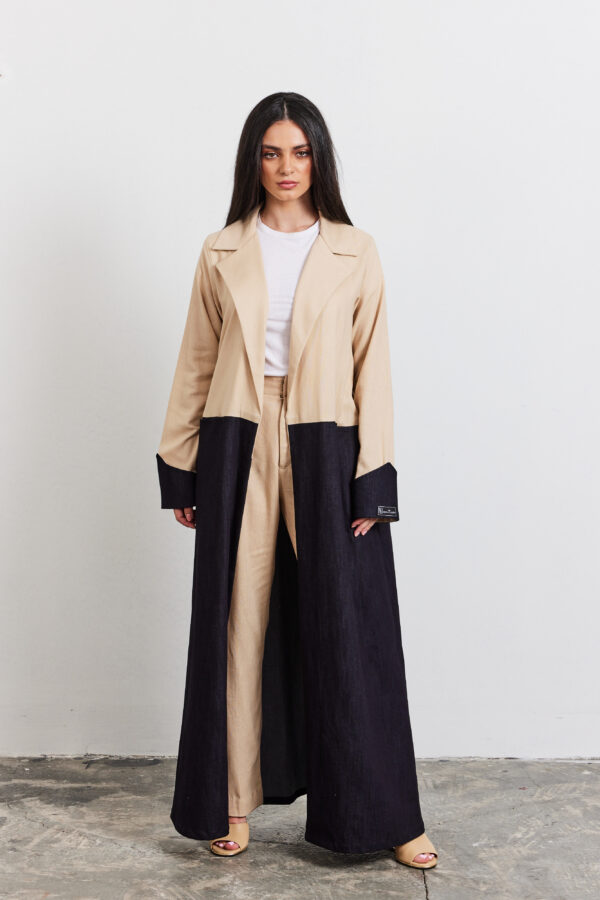 Half jeans/ Half linen Abaya