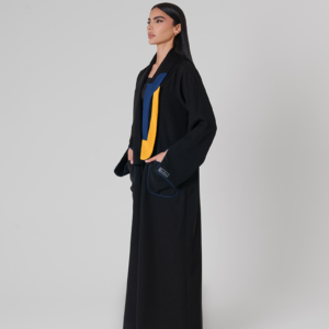 Alternative view of Colored Abaya Black