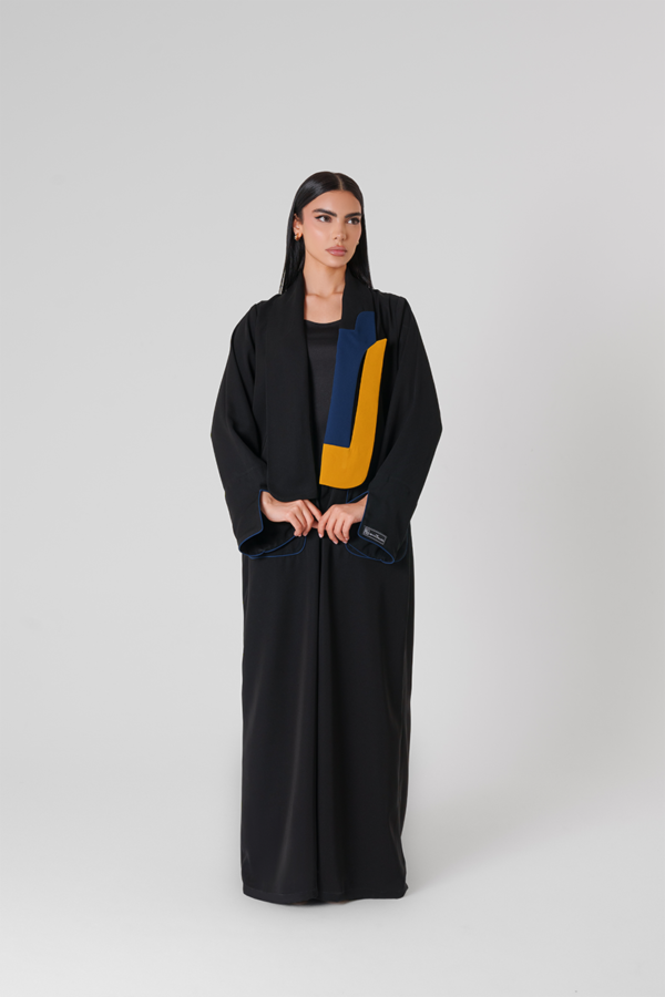 ⁦Colored Abaya Black⁩ - الصورة ⁦3⁩