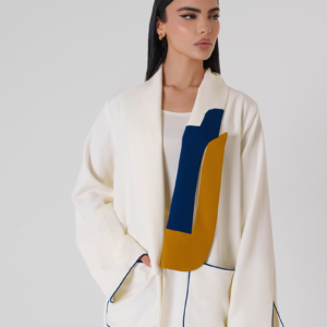 Colored Abaya white